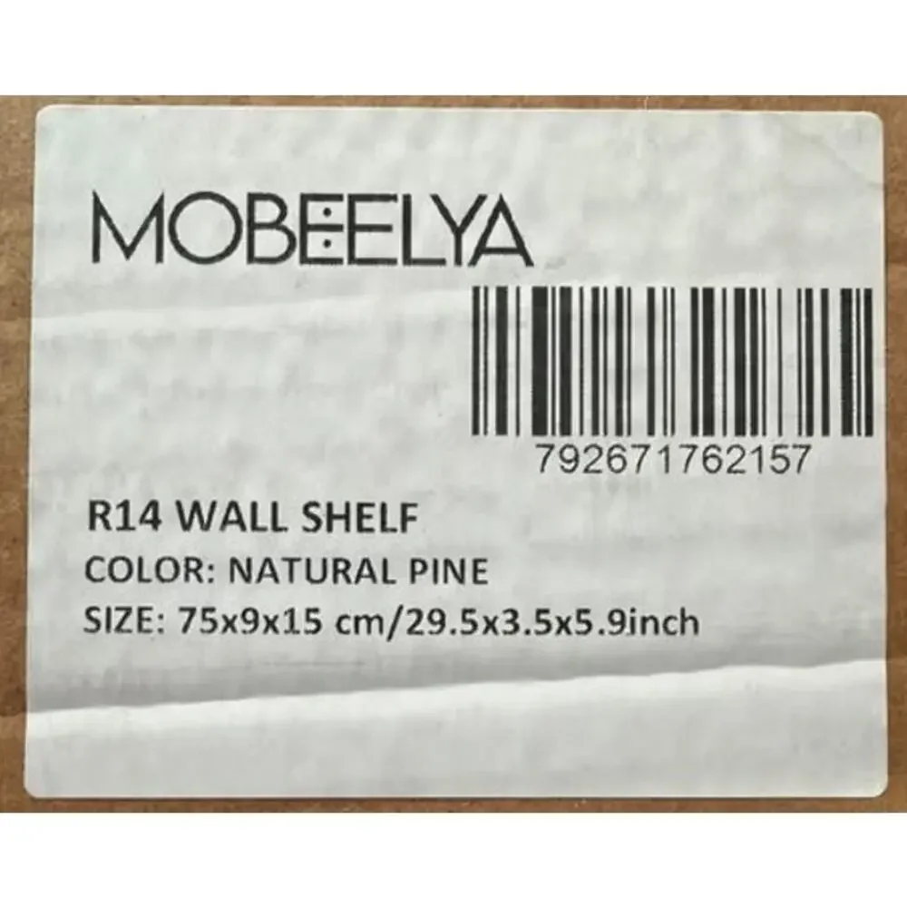 3-Tier Wall Mounted Pine Wood Shelf with Towel Bar – New